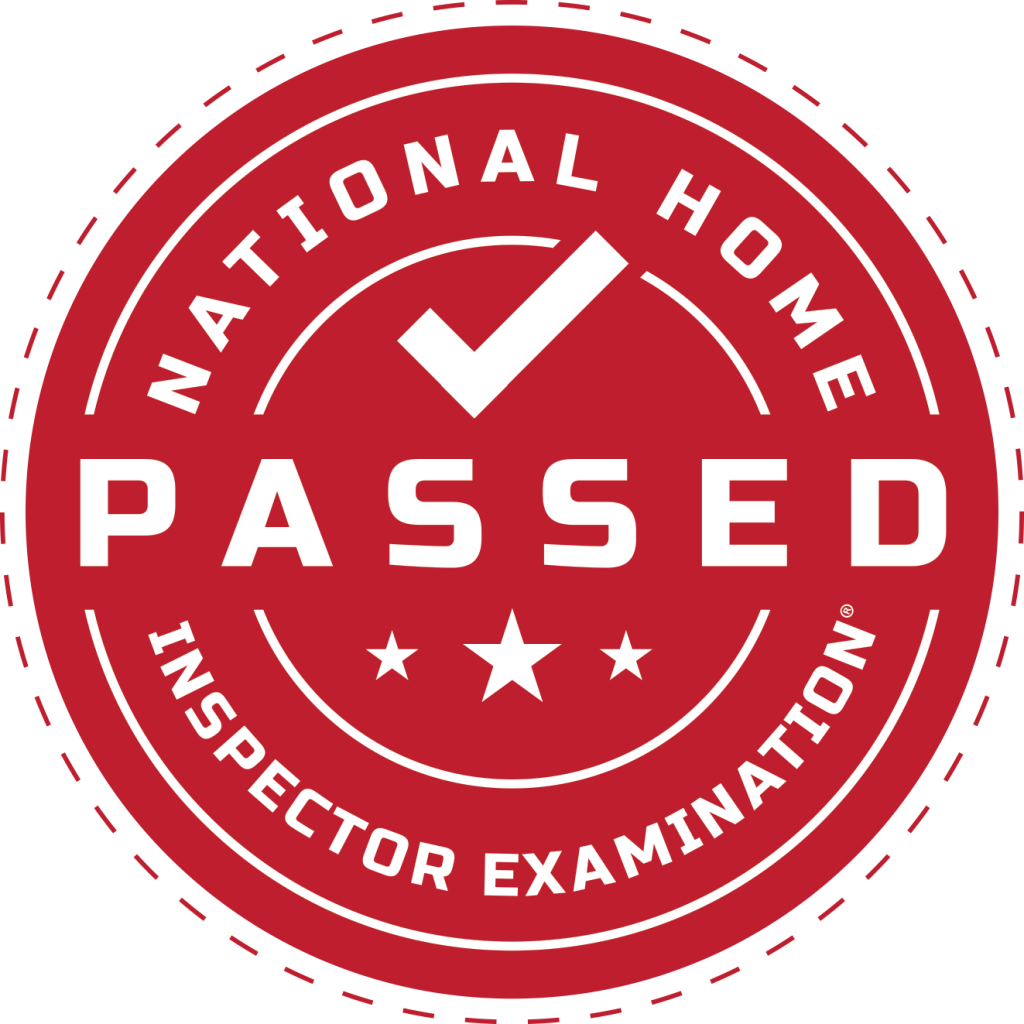 Passed National Home Inspector Exam Seal Logo red