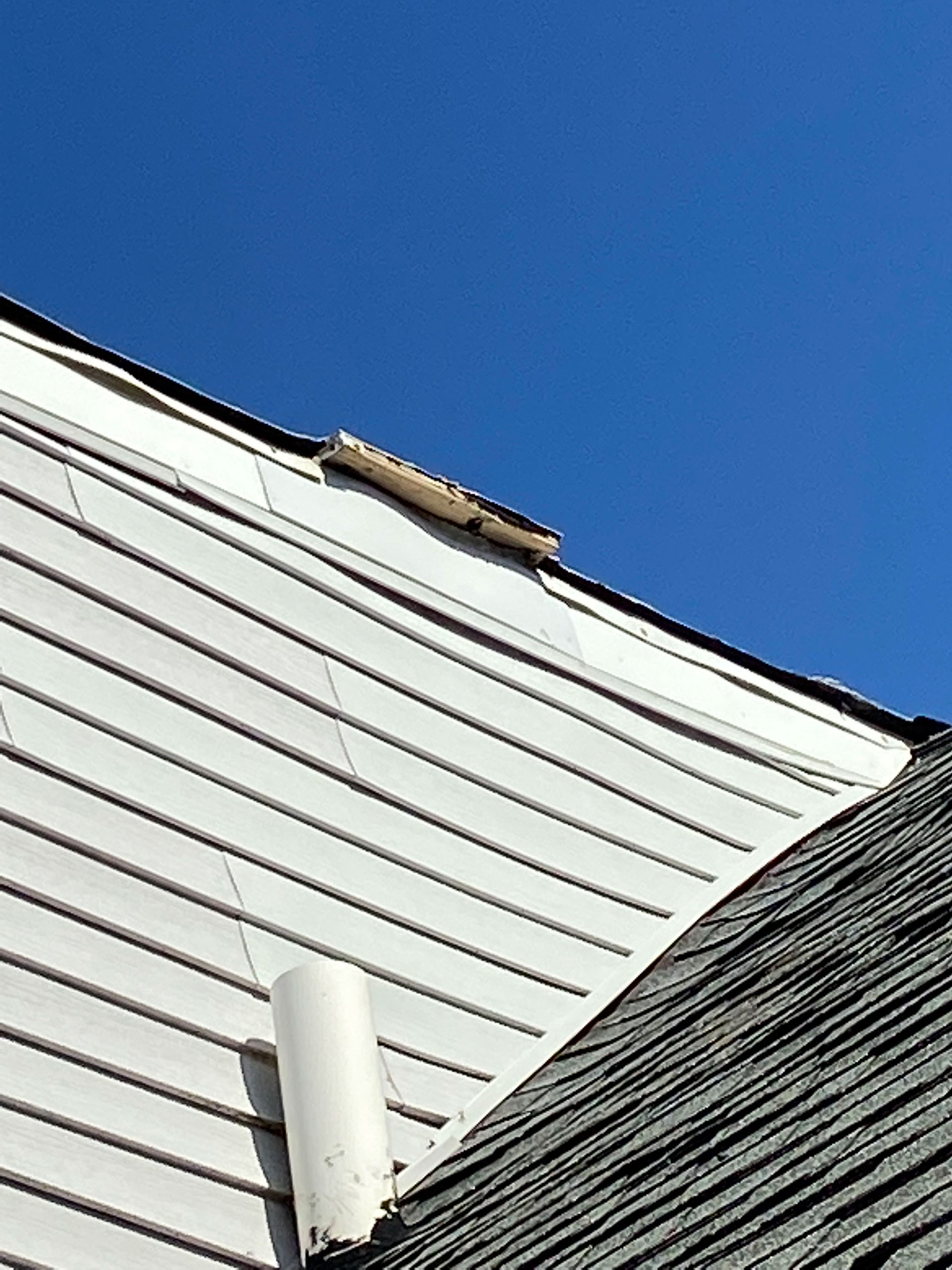 jutting roof shingles